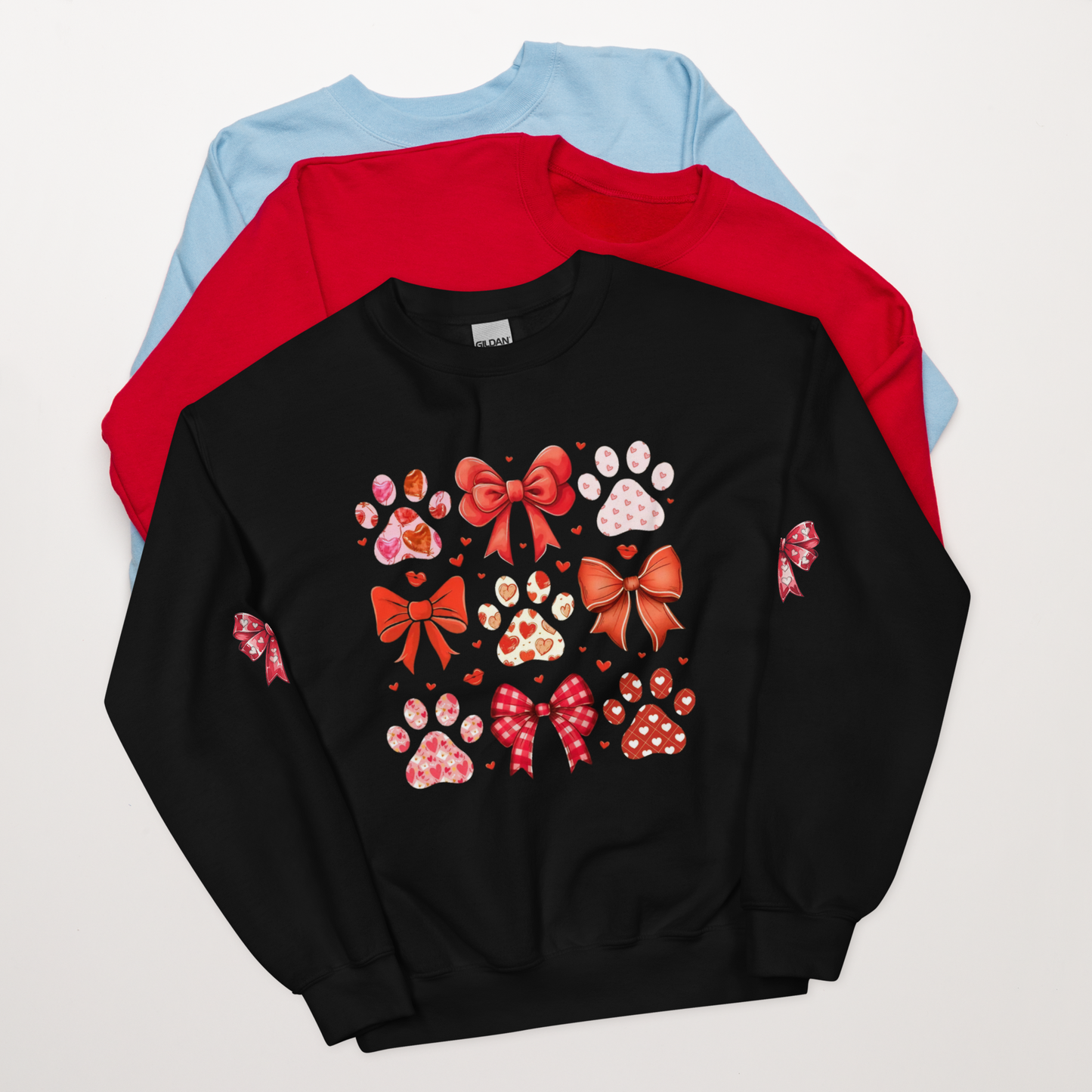 Dog Bow Heart Sweatshirt