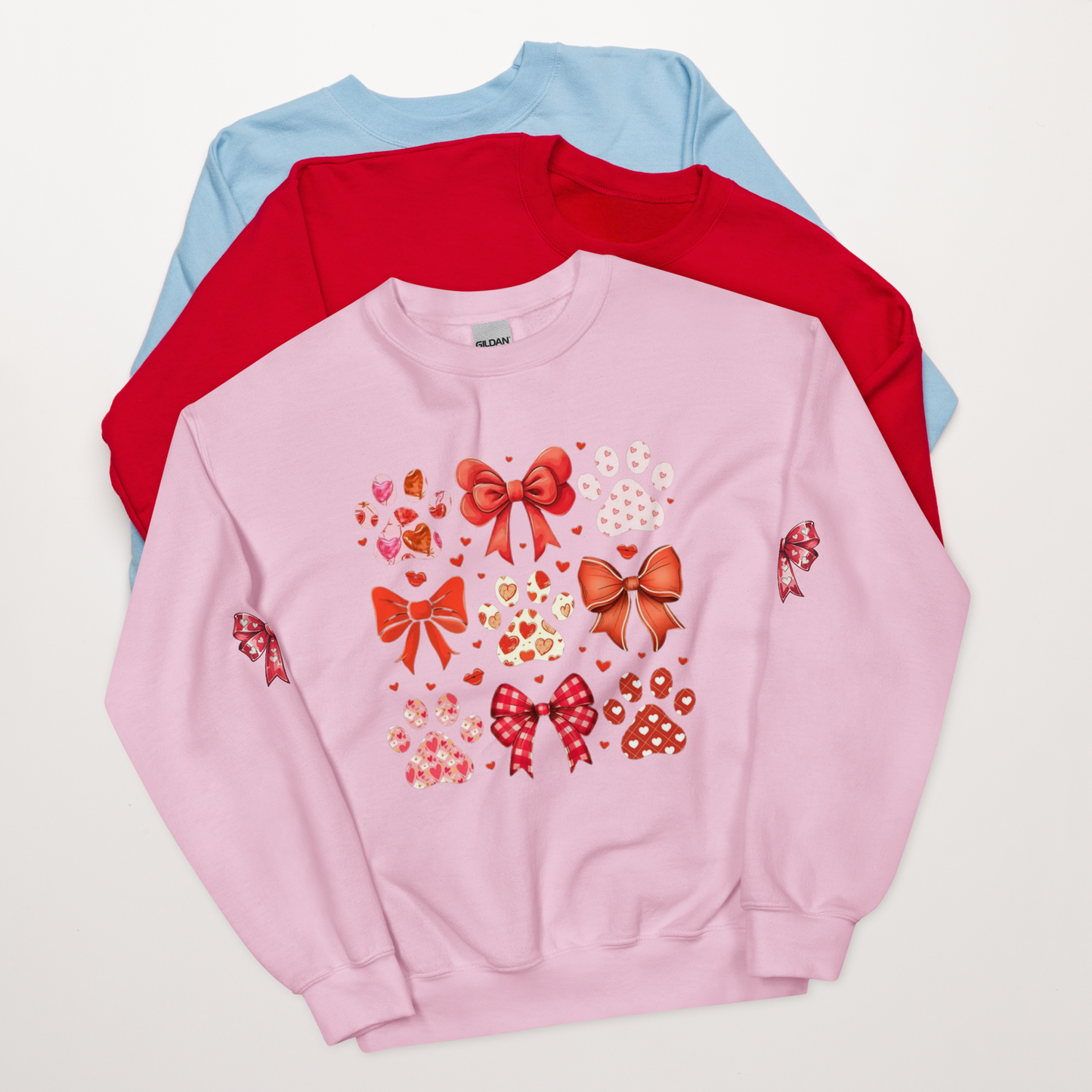 Dog Bow Heart Sweatshirt