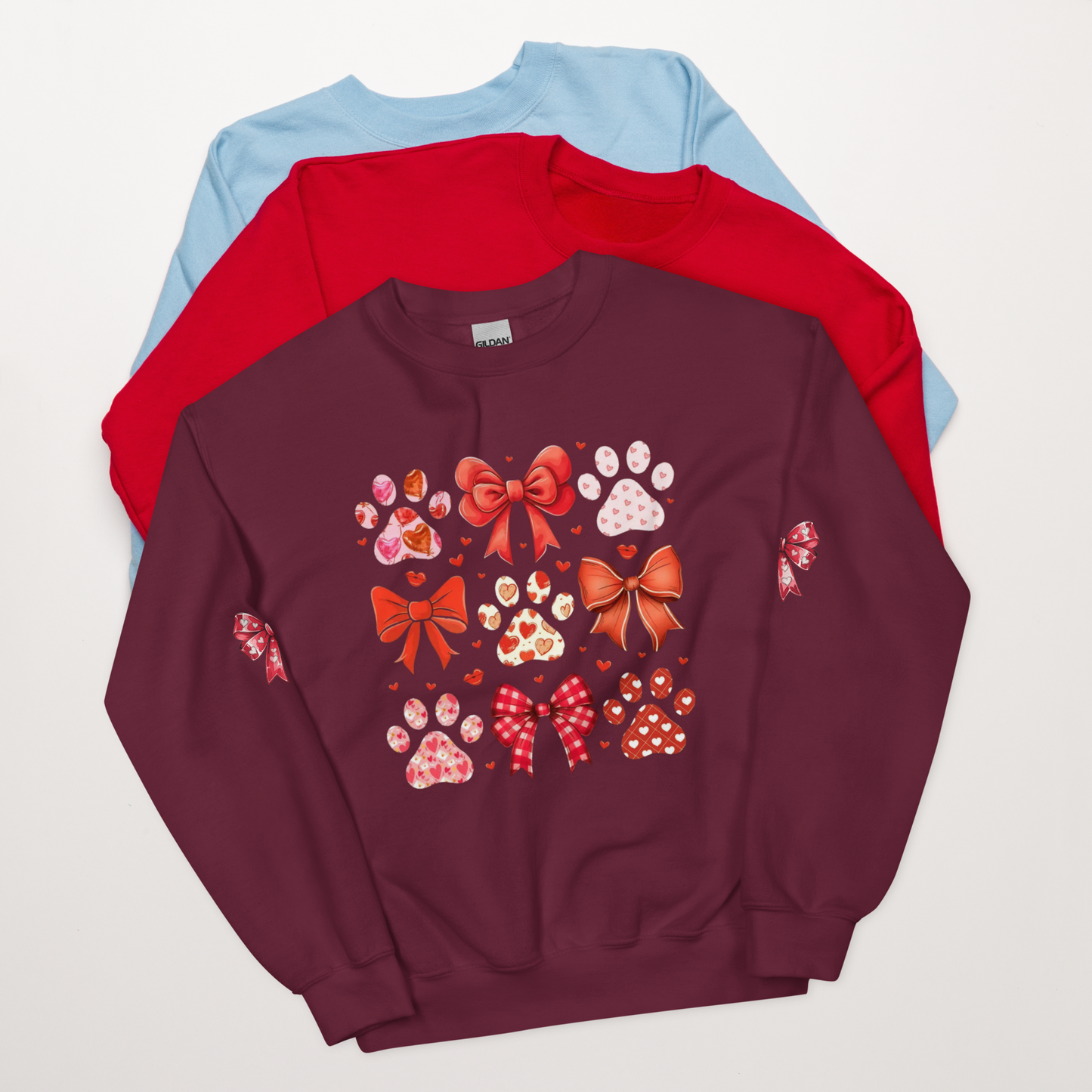 Dog Bow Heart Sweatshirt