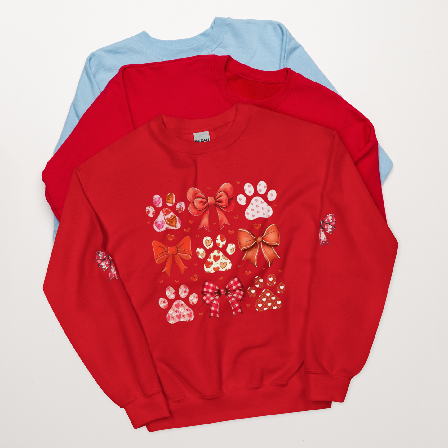 Dog Bow Heart Sweatshirt