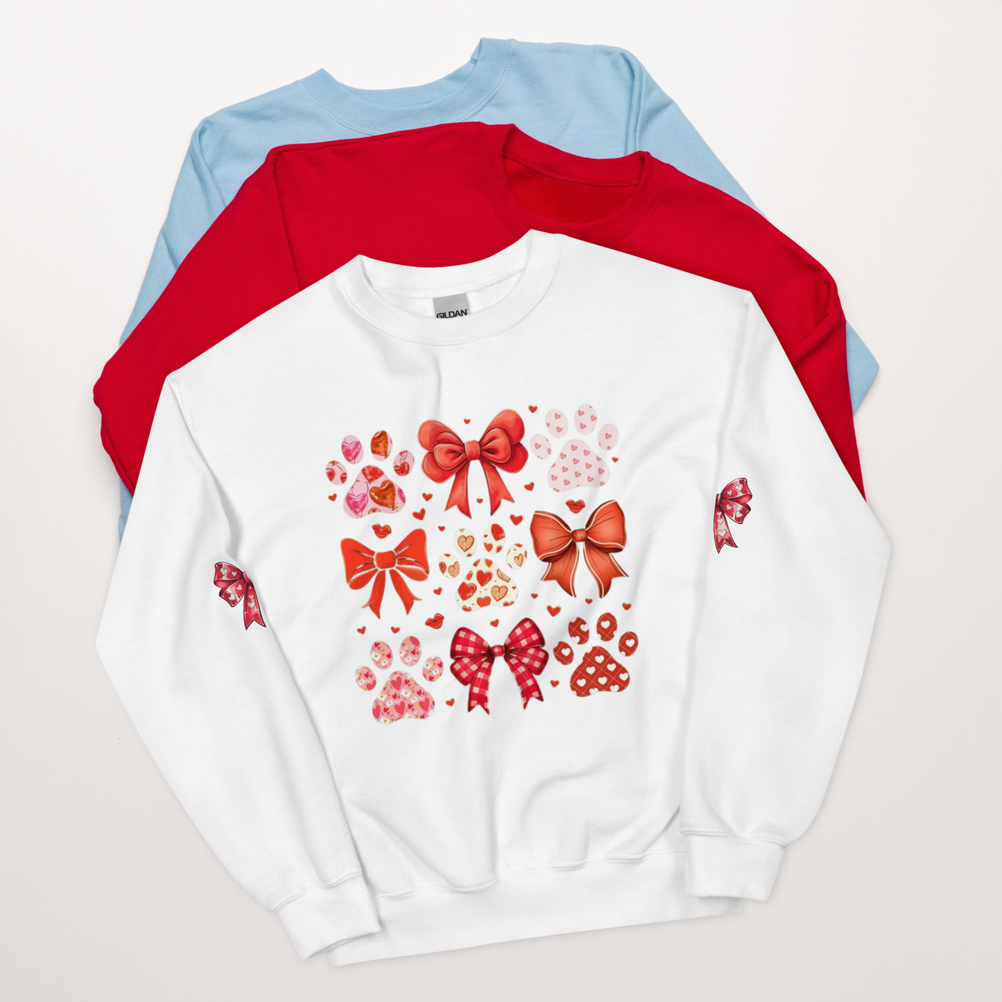 Dog Bow Heart Sweatshirt