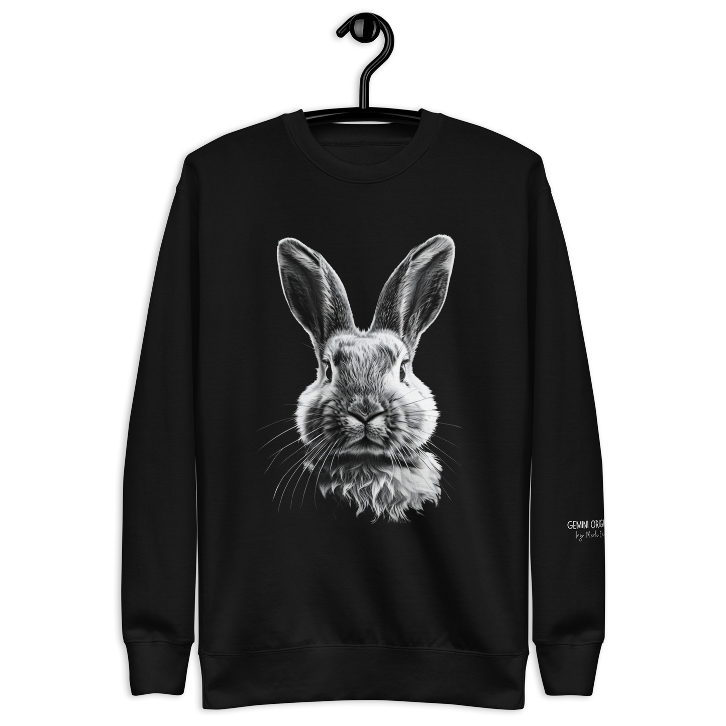 Bunny Sweatshirt, Black and white Rabbit Collage Shirt, Unisex Sweatshirt, Casual Streetwear, Have to Love Animals