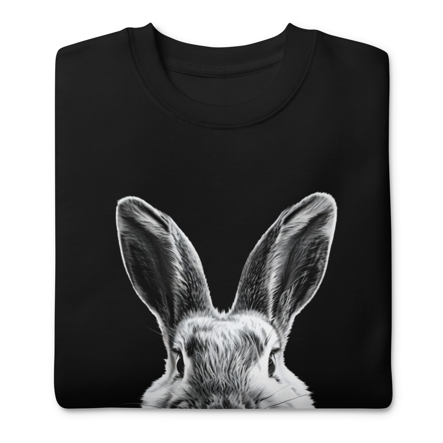 Bunny Sweatshirt, Black and white Rabbit Collage Shirt, Unisex Sweatshirt, Casual Streetwear, Have to Love Animals