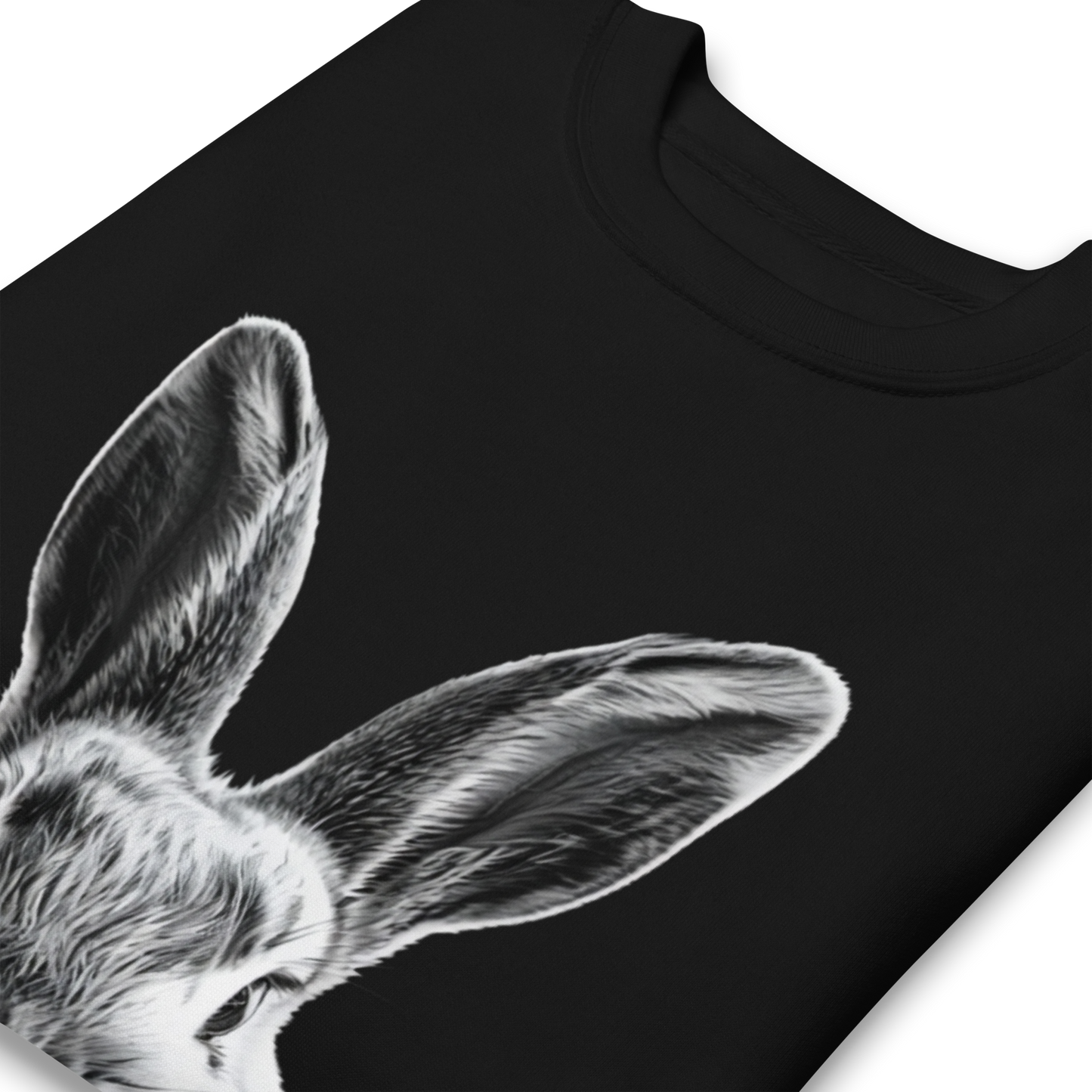 Bunny Sweatshirt, Black and white Rabbit Collage Shirt, Unisex Sweatshirt, Casual Streetwear, Have to Love Animals