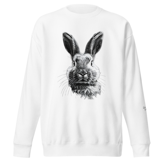 Bunny Sweatshirt, Black and white Rabbit Collage Shirt, Unisex Sweatshirt, Casual Streetwear, Have to Love Animals