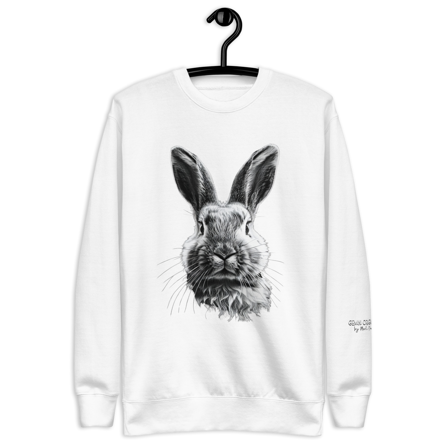 Bunny Sweatshirt, Black and white Rabbit Collage Shirt, Unisex Sweatshirt, Casual Streetwear, Have to Love Animals